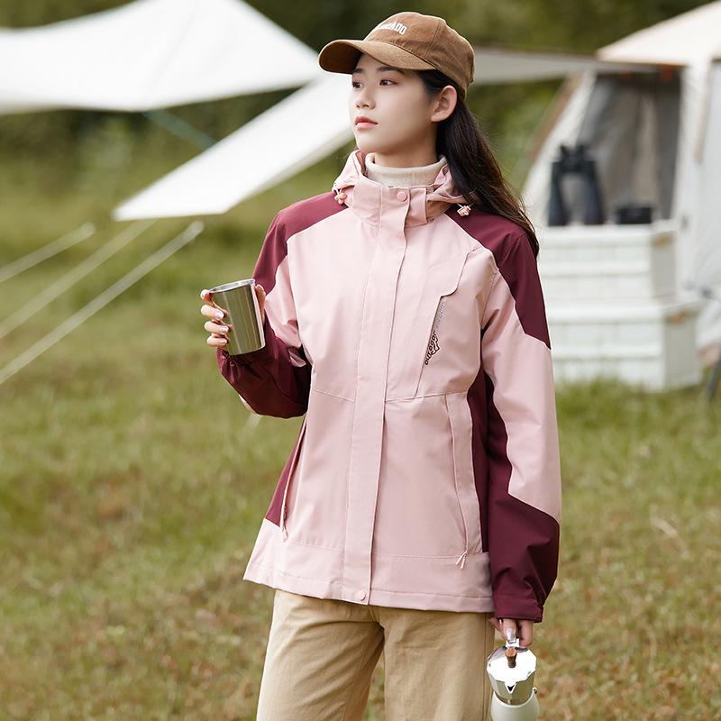 2023 New Outdoor Color Block Windbreaker: Unisex Trendy Windproof Jacket for Spring & Autumn Camping and Mountaineering.