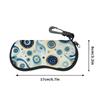 2D-Abstract Blue Swirl Pattern Protective Sunglasses Case, Portable Soft Eyewear Pouch, Zipper Glasses Storage Bag for Travel and Daily Use