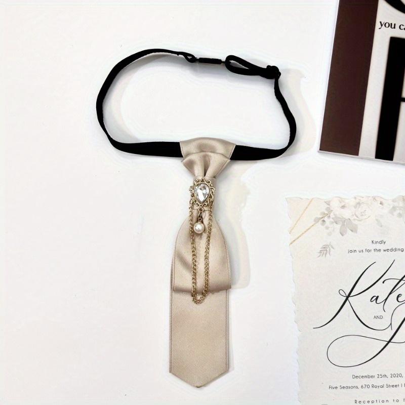 9 Styles Fashion Necktie Metal Chain Crystal Pendant Jewelry Bowtie Evening Adjustable Pre-Tied JK Shirt Decoration Bow Tie