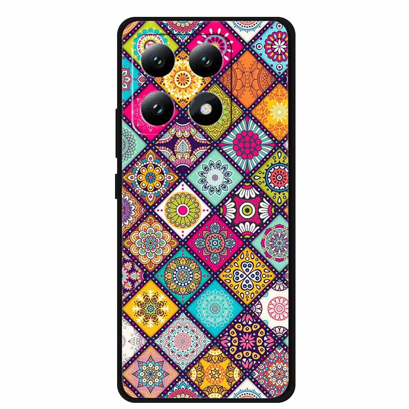 For Xiaomi 15T 5G Case Colorful Flowers Soft Silicone TPU Back Case For Xiaomi 15T Pro 5G Capa Boho Colorida Anti-Scratch Cover