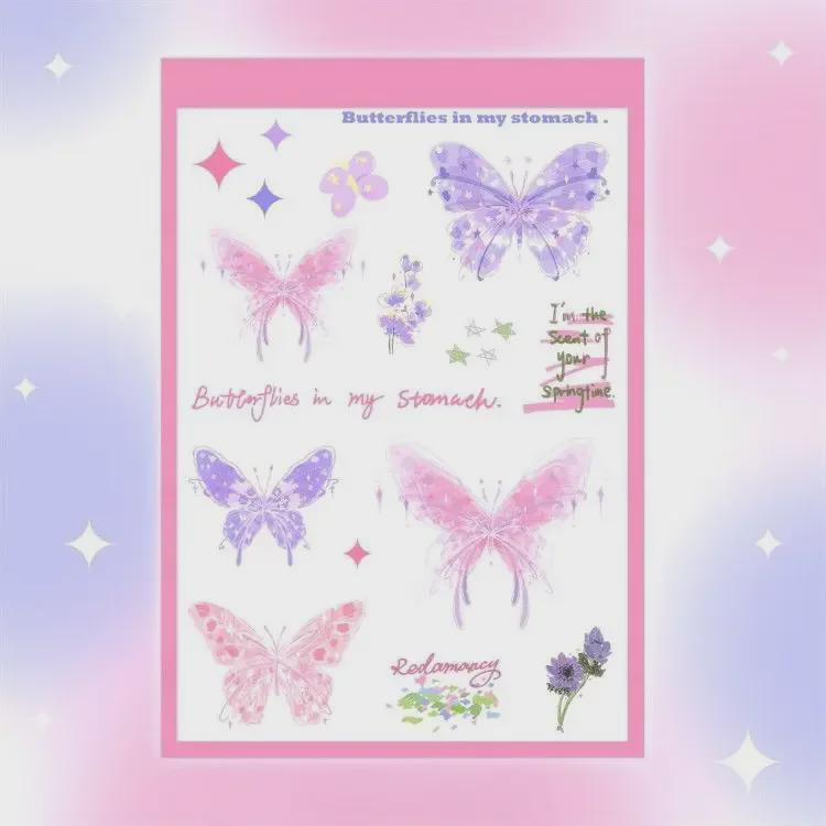 Waterproof Realistic Butterfly Tattoo Sticker – Small, Fresh, Aesthetic Cartoon Style, Long-Lasting, Personalized Colors