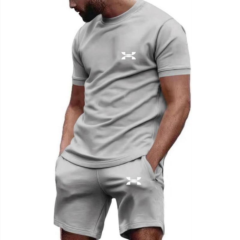Men's Sportswear Short Sleeved T-shirt and Sports Shorts Summer Casual Jogging Pants Set Men's Two-piece Set