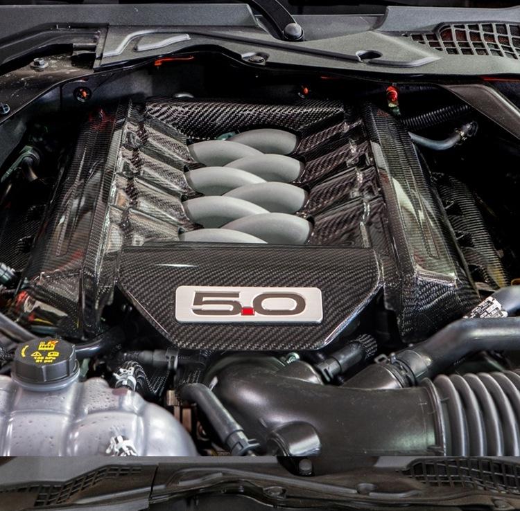Dry Carbon Engine Cover Hood for 2015-2017 Ford Mustang 5.0