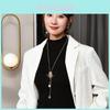 Elegant Korean Style Long Necklace With Tulip Cat Eye Stone Flower Pendant Ideal For Winter Fashion