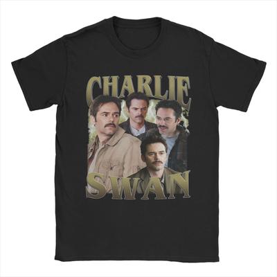 Charlie Swan Twilight Saga Billy Burke Unisex S T Shirts Unique Tees Short Sleeve Round Collar TShirts 100 Cotton Plus Size Tops