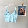 Lu Same Sports Vest Women's Summer Thin Semi-Fixed Cup Nude Feel Shaping Yoga Intimates U-Shaped Yoga Vest