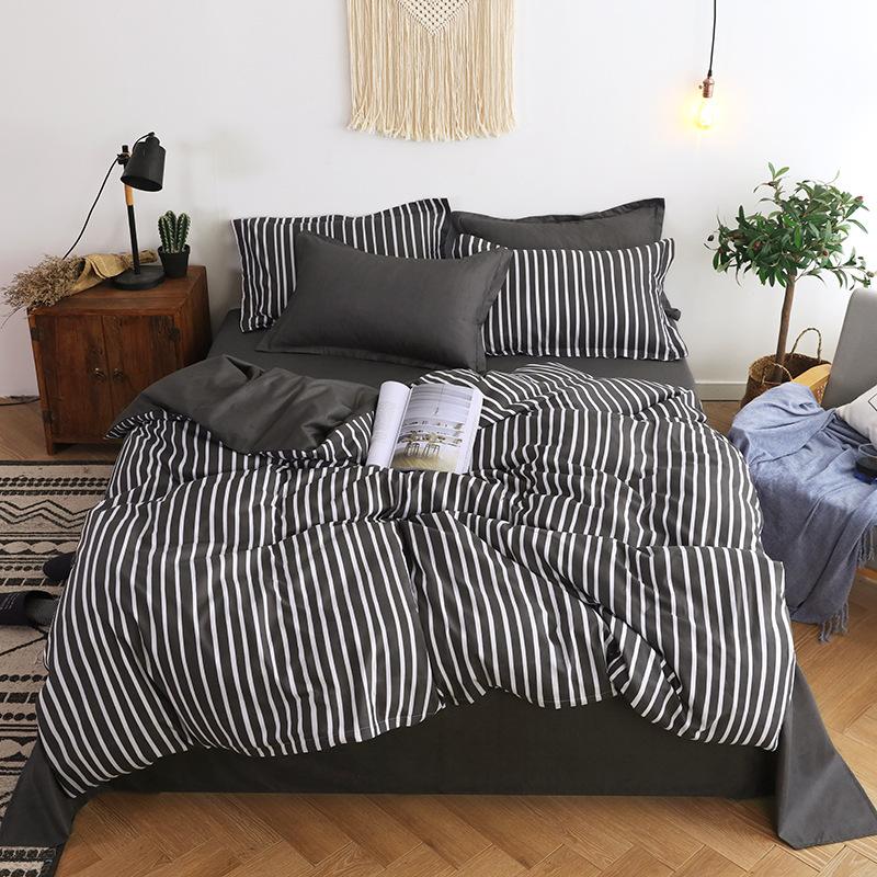 Cotton Bedding Set 4pcs with  Cover Bed Sheet Pillowcase Children Pastoral Flowers Bed Linen Set King Queen Full Twin Size