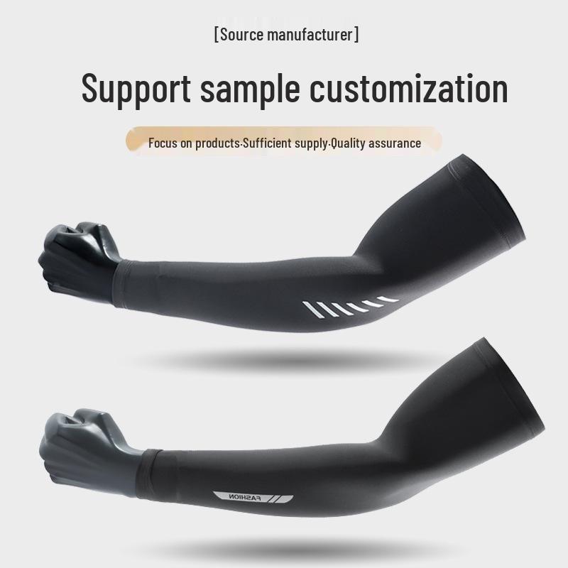 Premium Anti-UV Ice Silk Arm Sleeves for Men - Ultra-thin, Cool, Breathable Sun Protection for Cycling and Outdoor Activities.