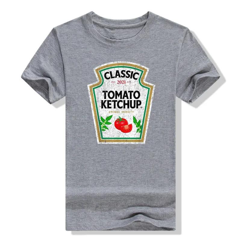 Aesthetic Clothe Yellow Mustard DIY Ketchup Apparel CondiUnisexts Couples Group Halloween Costume TShirt harajuku graphic t shirts