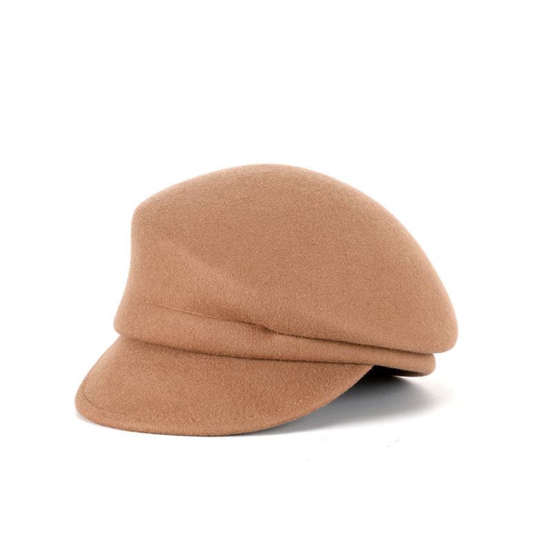 

100% Pure Wool Custom Autumn and Winter Beret Designer Wedding Ladies New Peaked Cap Banquet Top Hat 56-58 cm хаки