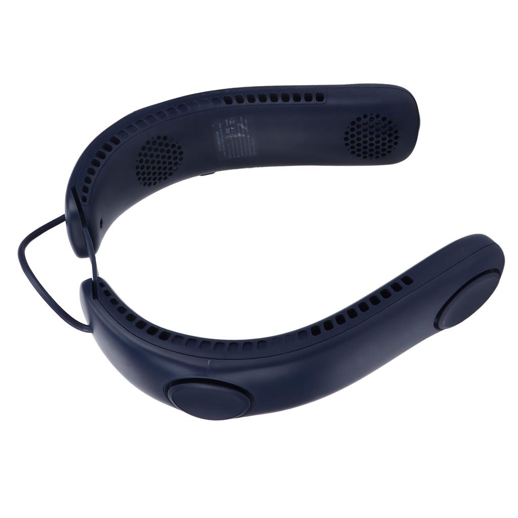 Neck Fan 4 Fan Blades 3 Speeds Hands Free USB Charge Low Noise Foldable Design Face Fan for Home