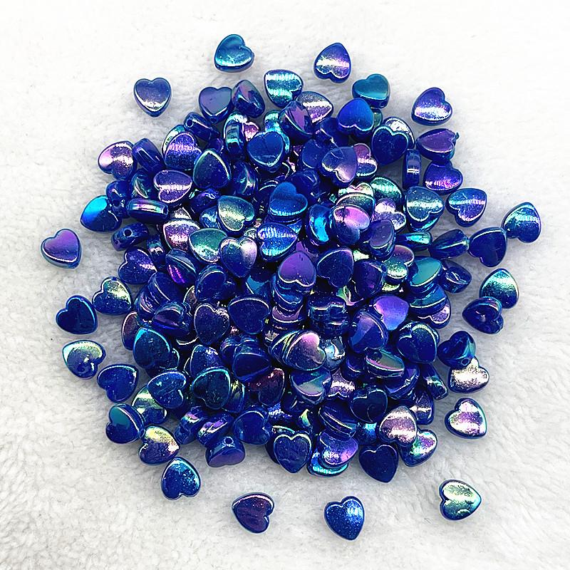 50pcs 8mm AB Colour Heart Shape Acrylic Beads Loose Spacer Beads for Jewelry Makeing DIY Bracelet Necklace Accessories