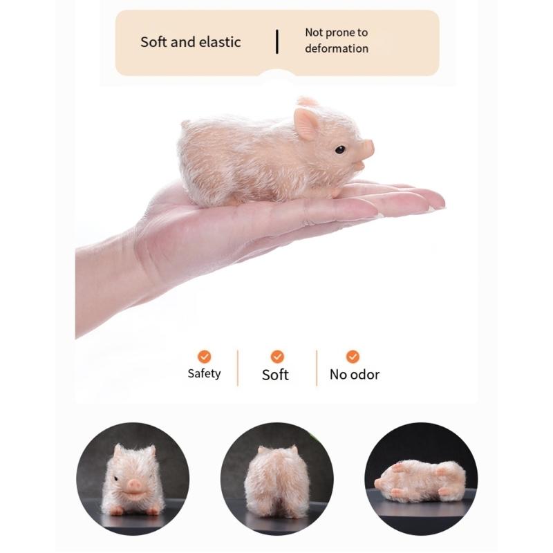 Miniature Reborns Pig Doll Figurine 5PCS Sensory Animal Figure Doll Nursing Toy For Children Indoor Outdoor Pretend Play