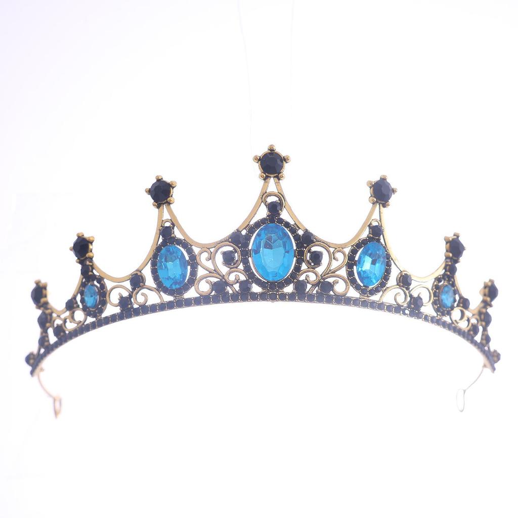 Elegant Green Diamond Baroque Bridal Tiara, Noble Crystal Princess Crown for Birthdays.