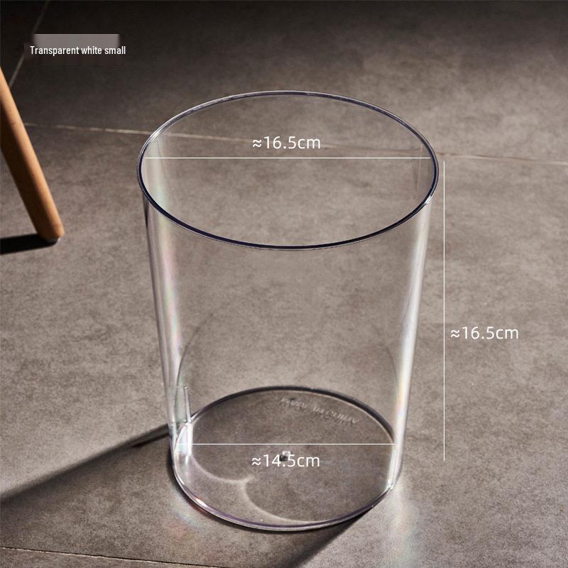 Transparent Luxury Trash Can: Stylish Open-Top Basket for Home and Living Room