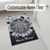 Cat Theme Crystal Velvet Rug Personalized Custom Name Text Soft Floor Mat Home Decor