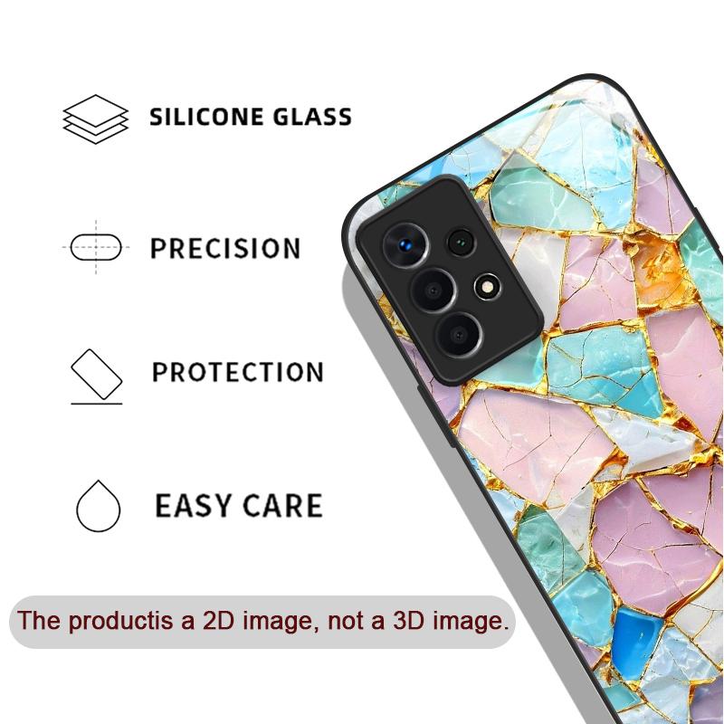 Luxury Marble Textured Patterns Tempered Glass Phone Case for Samsung Galaxy S25 Ultra S24 S23 Plus S22 S21 S20 FE A56 A55 Cover