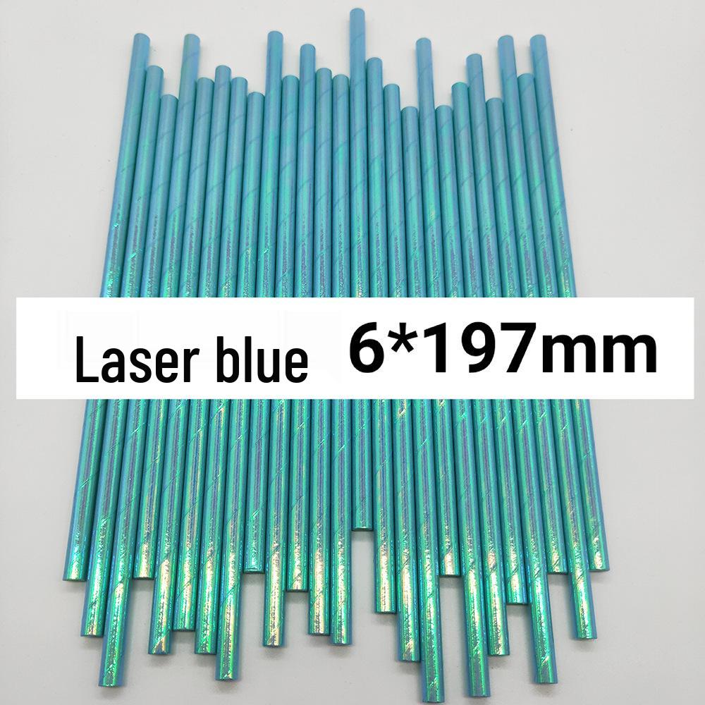 

Blue Eco-Friendly Disposable Paper Straws for Parties and Desserts
