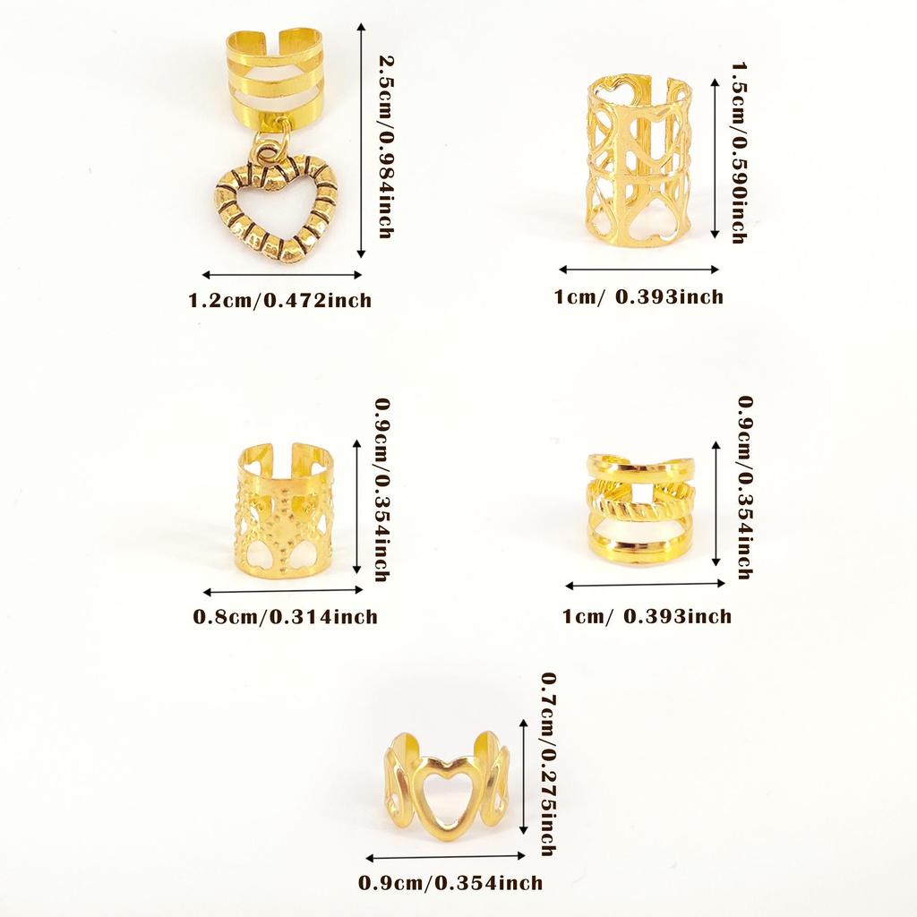 45pcs European & American DIY Wig and Dread Accessories: Hollow Star Braid Hair Extension Rings