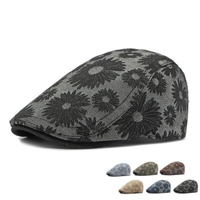 Bedruckte Baskenmütze für Damen, Vorwärtsmütze, Newsboy-Kappen, Gatsby-Malerhüte