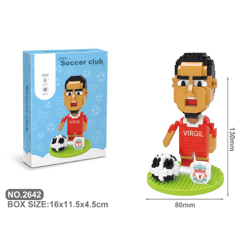 Cool Football Player Mini Figures 3D Models Building Blocks Kids Toys DIY Micro Blocks Soccer Action Figure Birthday Gifts