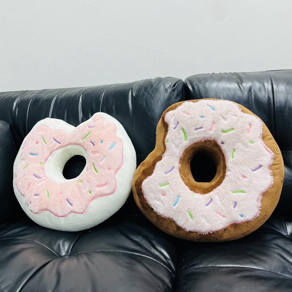 38Cm Cartoon Soft Doughnut Plush Doll Pillow Colorful Round Doughnut Dessert Cookie Plush Toy Home Decoration Gift For Children