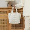 Solid Color Quilted Love Handbag Sweet Lovely Lunch Bag Japanese Puffer Tote Bag  Travel