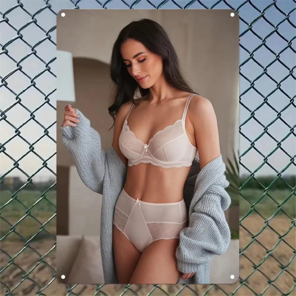 Винтажная алюминиевая художественная табличка Цветочное кружево Леди Элегантный домашний декор