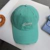 Ripped Japanese Versatile Letter Embroidered Baseball Cap Women'S Spring And Summer Soft Top Retro Cap Shows Small Face, Simple And Fashionable