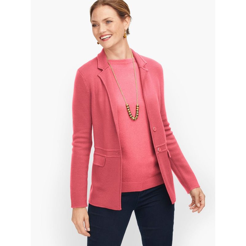 

Wool Two Buttons Chubby Girl European and American All-Matching Slimming Suit Pink watermelon red 3XL