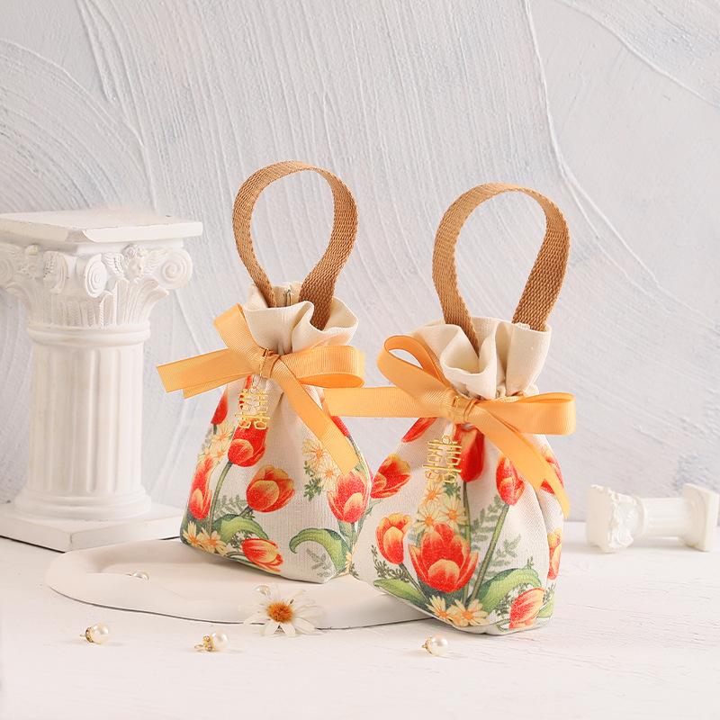 10pcs Wedding Candy Bags Gifts Packaging Boxes Wrapping Pouch Handheld Gift Bag Candy Bag Wedding Party Event Festive Supplies