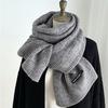 Autumn and winter female Korean version solid color wool scarf warm student cute couple Internet celebrity male versatile knitted scarf