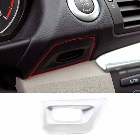 Button Trim Matte Silver Car Inner Engine Start Stop For BMW 1 Series E81 07-11