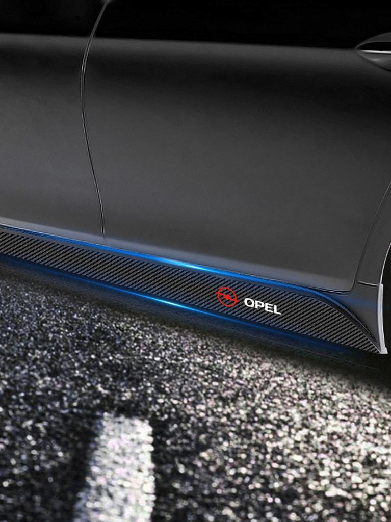 AAHA1 2pcs Car Door Side Skirt Car Body Decal Carbon Fiber Sticker For Opel Astra J G Insignia Corsa D Vectra C Zafira a Auto Gadgets