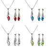 Shimmering Contemporary Jewelry Ensemble Teardrop Pendant Earring Set Alloy Accessories Suitable for Everyday Party