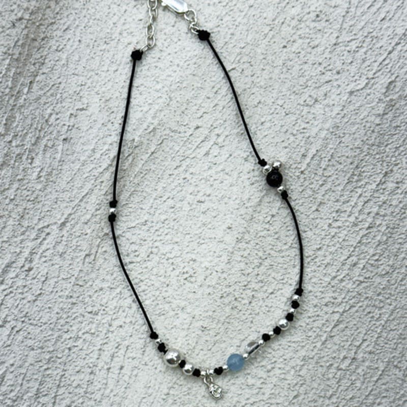 TO.STONE Silver Ball Harmony Stone Anklet