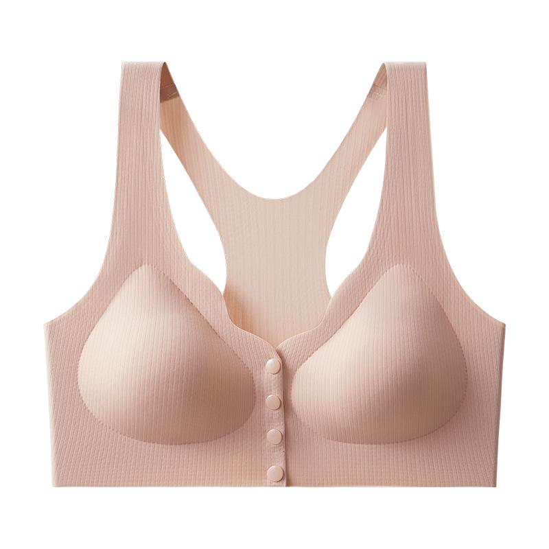 

Бесшовный беспроводной бюстгальтер для кормления с гонщиком на спине и застежкой спереди для беременности и послеродового периода L