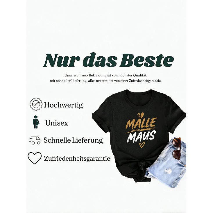 Malle Maus Retro Y2K Oversized T-Shirt For Men & Women - Unisex Baggy Streetwear Tee With Malle Maus Lettering & Iconic Print, Round Neck Casual
