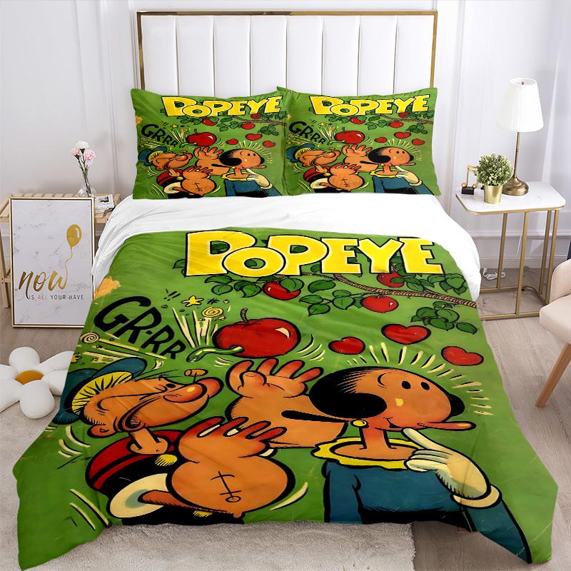 3pcs Popeye Cover Set, 1 Cover + 2 Pillowcases (No Insert), Bedding for All Seasons, Bedding,Bedroom Decor yy250922039