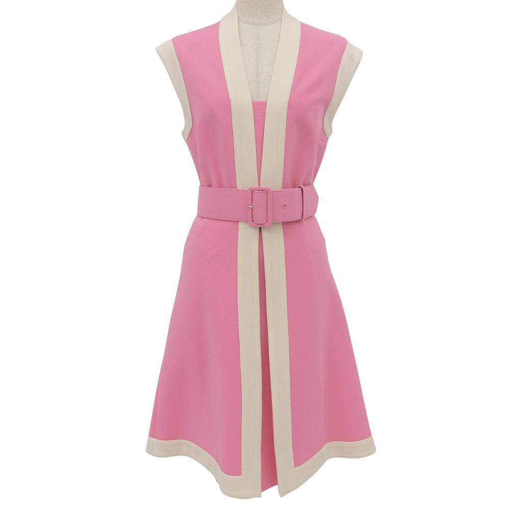 GUCCI Excellent condition GG belt jersey sleeveless dress, women's, pink, size S, 515533, 18K stainless steel dress S pinkUsed