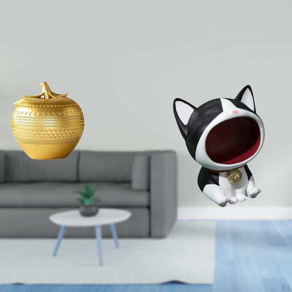 Cat Figurine Resin Ornament Art Modern Sculpture Fruit Statue Tabletop Bookshelf Dining Room Bedroom
