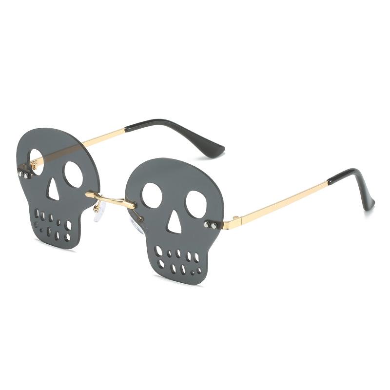 Halloween Frameless Skull Funny Sunglasses Party Prom Men'S And Women'S Sunglasses Hip Hop Glasses