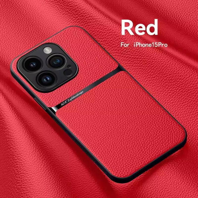 Magnetické kožené pouzdro na telefon pro iPhone 16 13 12 11 Pro Max Matná pouzdra pro iPhone 15 14 Pro Max 16 Plus 16E Kryt s ochranou objektivu