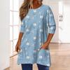 3/4-ermetopper for kvinner T-skjorte Casual Print Topper T-skjorte Rund hals Pullover Bluse