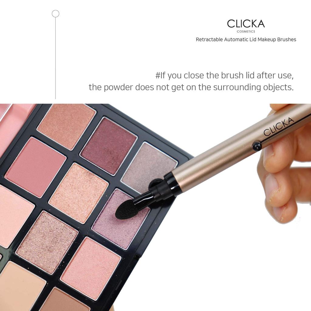 CLICKA Retractable Makeup Premium Synthetic Bristle Sponge Brush Brush, [LM602]