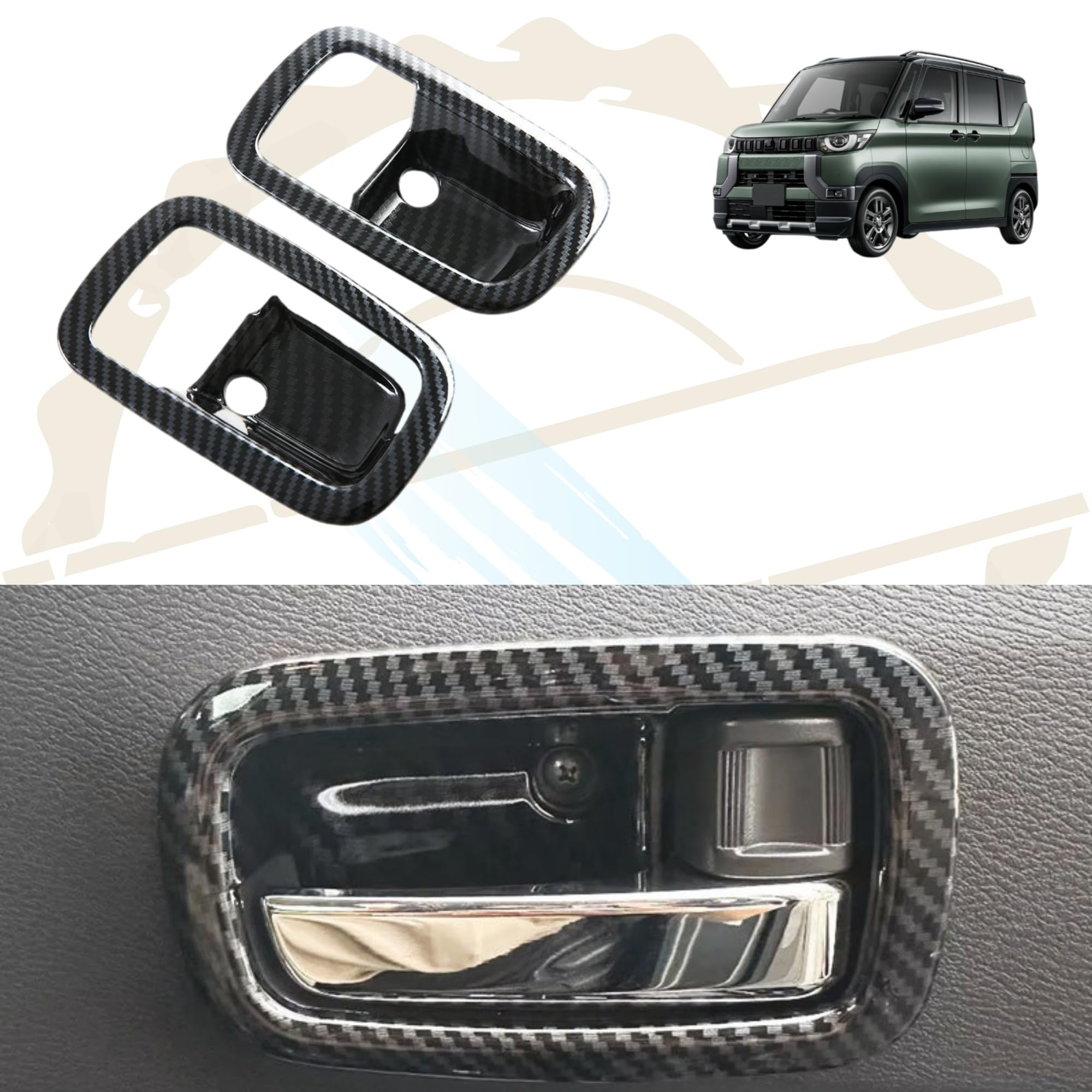

DodoxDIY Compatible New Delica Mini Custom Parts Accessories Door Handle Cover Door Handle Protector ABS