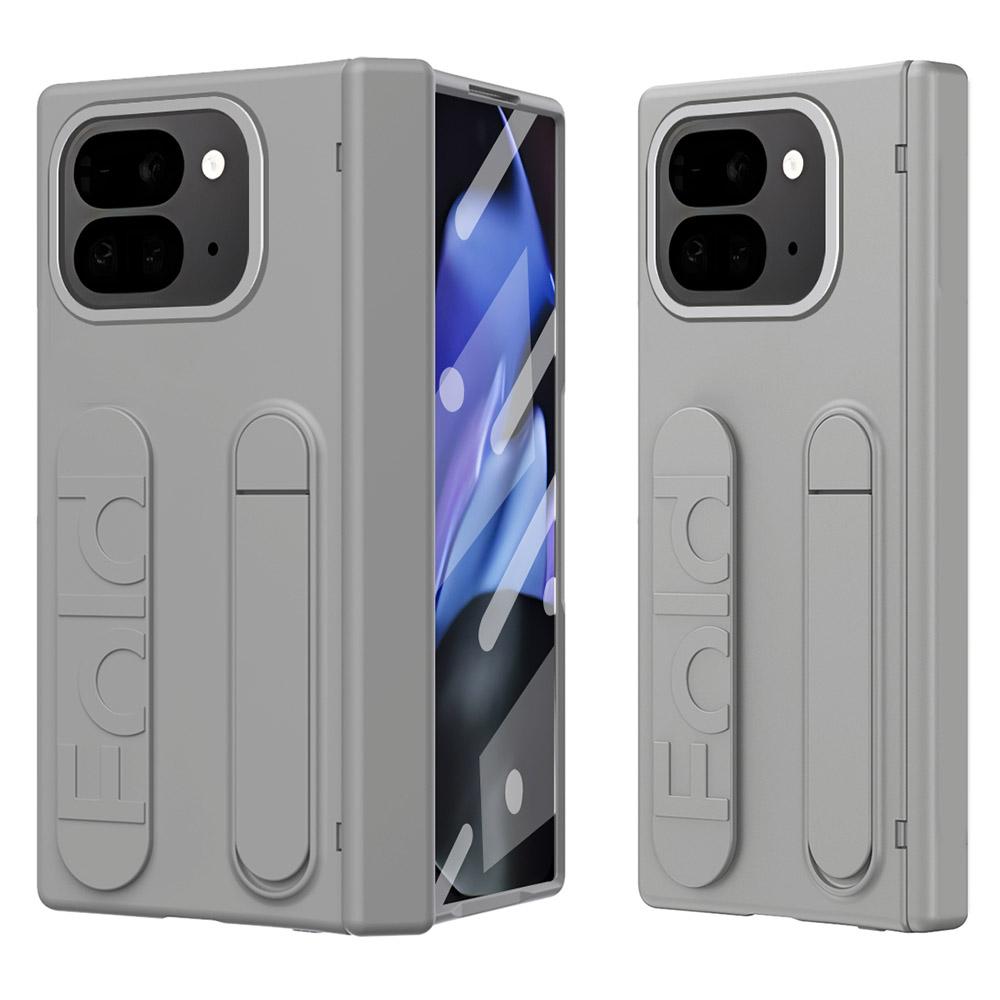 

Для Google Pixel 9 Pro Fold 5G Чохол Підставка Ремінець PC Чохол для телефону із Загартованою скляною плівкою Grey