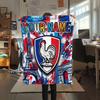 Custom Name,France National Football Team Printed Flannel Blanket, Soft Throw for Bedroom Sofa, Washable, Christmas Present, Great Gift.