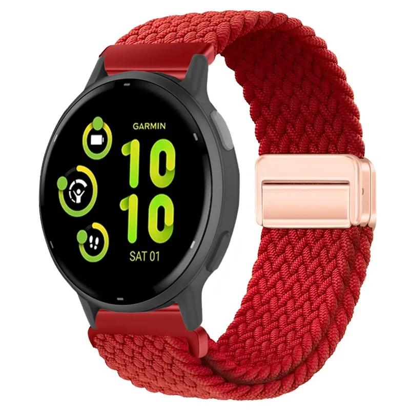 20/22mm Nylon Strap for Garmin Forerunner 55 165 970 570 965 955/Venu 4 45mm Magnetic Band Garmin Vivoactive 5 6/Vivomove Trend