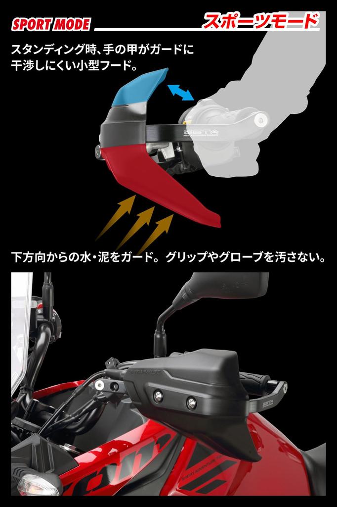 ZETA RACING Armor Handguard Scudo Protector White Compatible with Armor Handguard mud splash Can be mounted upside Adjustable vertical Matte Dirtfreak